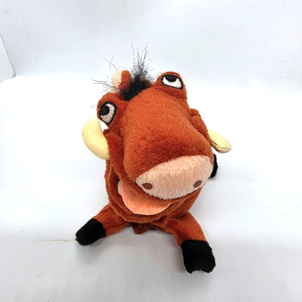 The Disney Store Lion King Pumbaa 8" Bean Bag Stuffed Plush Warthog Animal NWT